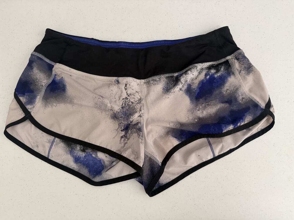 Lululemon Run Speed Short 2” Milky Way Multi Black Running Shorts Size 8 Workout